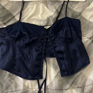 dark blue corset top